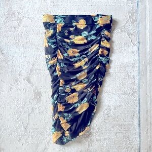 Floral Black and Yellow Skirt